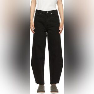 NWT Totême Black Organic Cotton Barrel Leg Jeans size 24